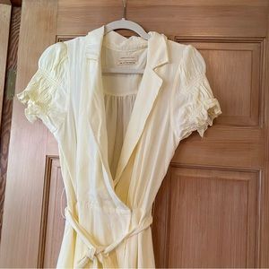 Urban outfitters pale yellow wrap midi dress